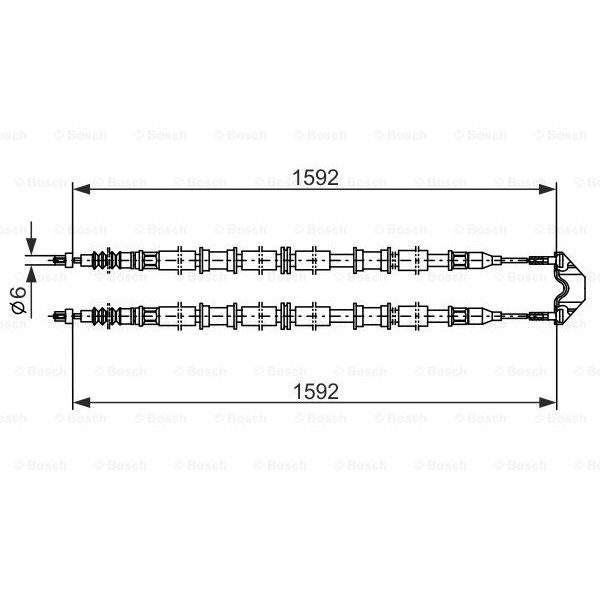 Слика на Сајла за рачна кочница BOSCH 1 987 482 102 за Opel Astra G Saloon 1.6 16V - 101 коњи бензин