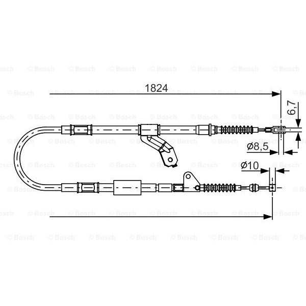 Слика на Сајла за рачна кочница BOSCH 1 987 482 159 за Toyota Avensis Liftback (T22) 1.6 VVT-i - 110 коњи бензин