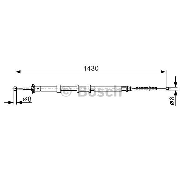 Слика на Сајла за рачна кочница BOSCH 1 987 482 240 за Ford Fiesta 6 1.4 TDCi - 70 коњи дизел