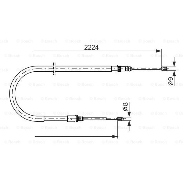 Слика на Сајла за рачна кочница BOSCH 1 987 482 303 за Renault Laguna 3 Grandtour (KT0-1) 2.0 16V Hi-Flex (KT1H) - 140 коњи Бензин/Етанол