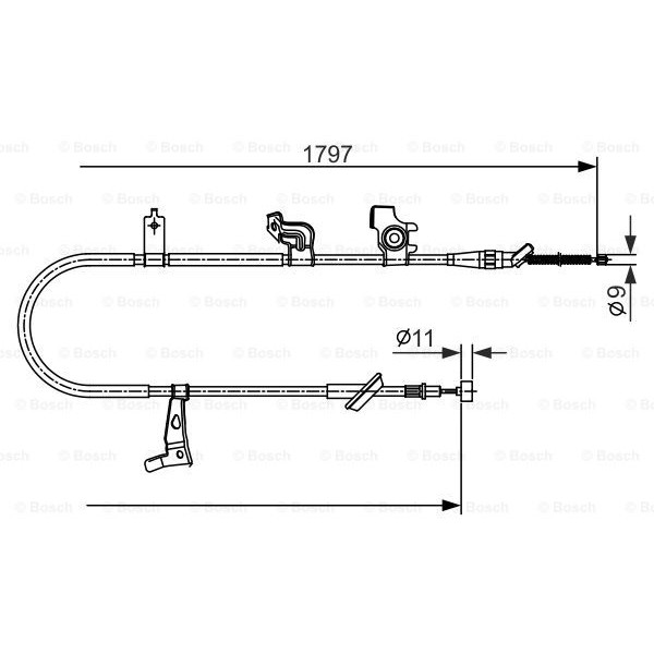 Слика на Сајла за рачна кочница BOSCH 1 987 482 434