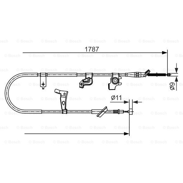 Слика на Сајла за рачна кочница BOSCH 1 987 482 435 за Fiat Sedici 1.9 D Multijet - 120 коњи дизел