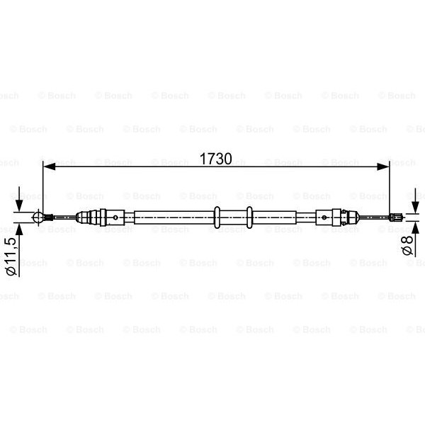 Слика на Сајла за рачна кочница BOSCH 1 987 482 549 за Renault Master 3 Box (FV) 2.3 dCi - 136 коњи дизел