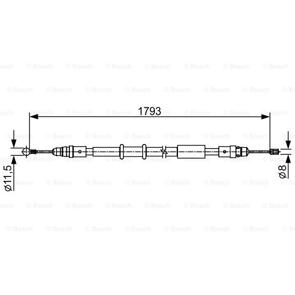 Слика на Сајла за рачна кочница BOSCH 1 987 482 550 за Renault Master 3 Box (FV) 2.3 dCi - 136 коњи дизел