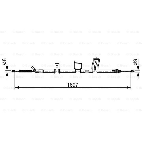 Слика на Сајла за рачна кочница BOSCH 1 987 482 628 за Nissan X-Trail (T31) 2.5 4x4 - 166 коњи бензин