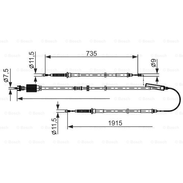 Слика на Сајла за рачна кочница BOSCH 1 987 482 801