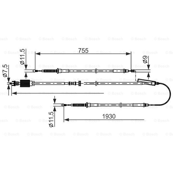 Слика на Сајла за рачна кочница BOSCH 1 987 482 802