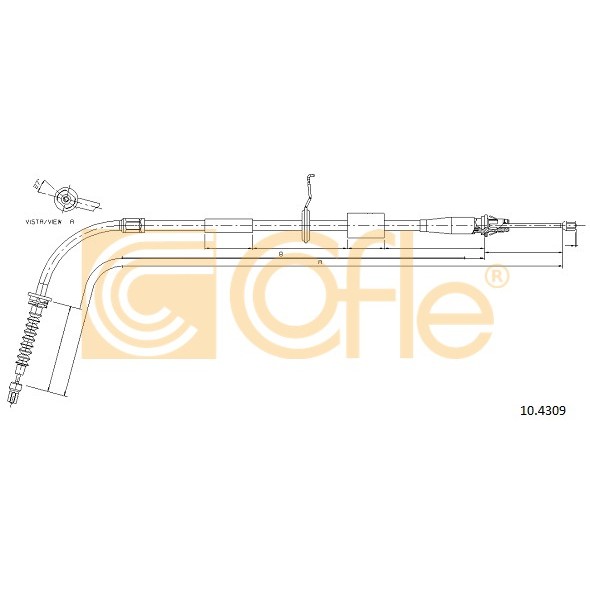 Слика на Сајла за рачна кочница COFLE 10.4309 за Mini Countryman (R60) One D - 90 коњи дизел