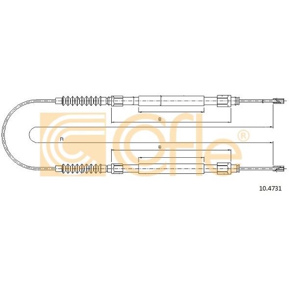 Слика на Сајла за рачна кочница COFLE 10.4731 за Peugeot Boxer Box (230L) 2.5 D 4x4 - 86 коњи дизел