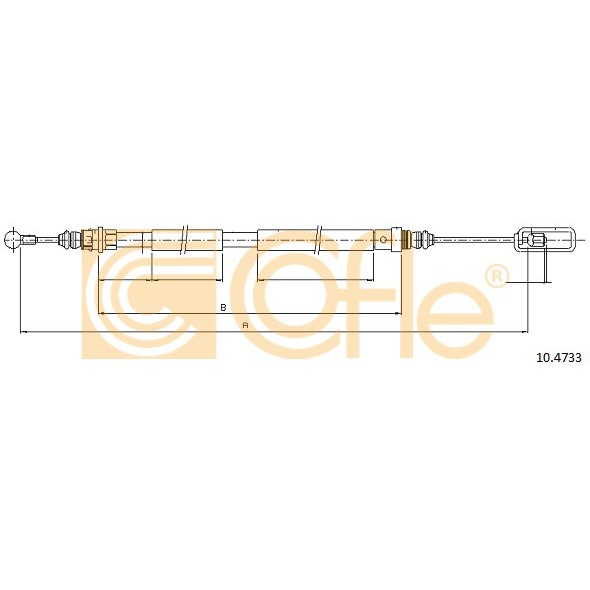 Слика на Сајла за рачна кочница COFLE 10.4733 за Lancia Phedra (179) 2.0 JTD - 107 коњи дизел