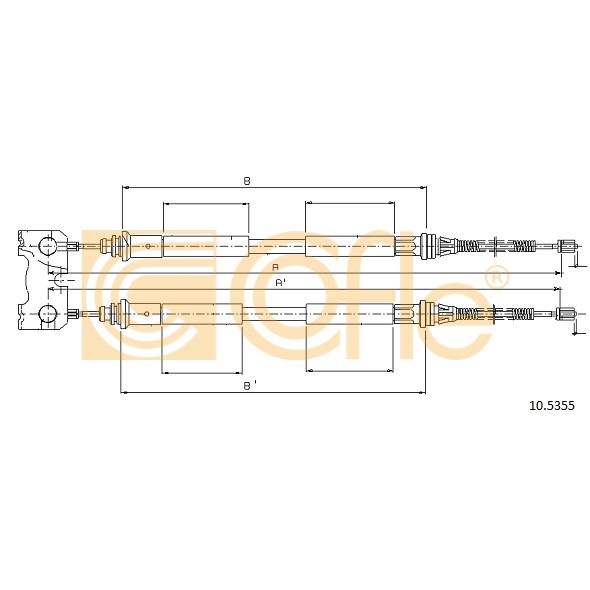 Слика на Сајла за рачна кочница COFLE 10.5355 за Ford Escort 7 (gal,aal,abl) 1.8 16V - 115 коњи бензин