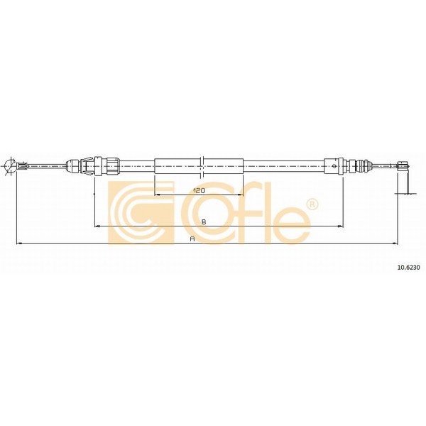 Слика на Сајла за рачна кочница COFLE 10.6230 за Peugeot 607 Saloon 2.7 HDi 24V - 204 коњи дизел