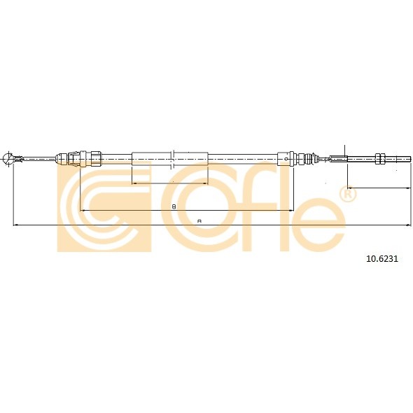 Слика на Сајла за рачна кочница COFLE 10.6231 за Peugeot 607 Saloon 2.7 HDi 24V - 204 коњи дизел