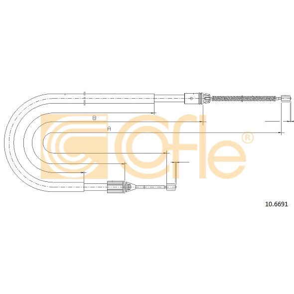 Слика на Сајла за рачна кочница COFLE 10.6691 за Renault Megane 1 (BA0-1) 1.9 dTi (BA08, BA0N) - 98 коњи дизел