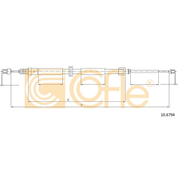 Слика на Сајла за рачна кочница COFLE 10.6794 за Renault Megane 3 Grandtour 1.6 16V (KZ0H) - 101 коњи бензин