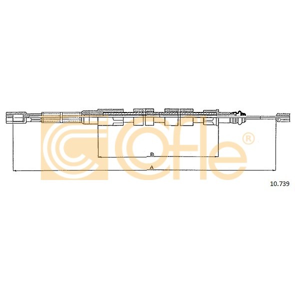 Слика на Сајла за рачна кочница COFLE 10.739 за VW Transporter T3 Platform 1.9 - 83 коњи бензин