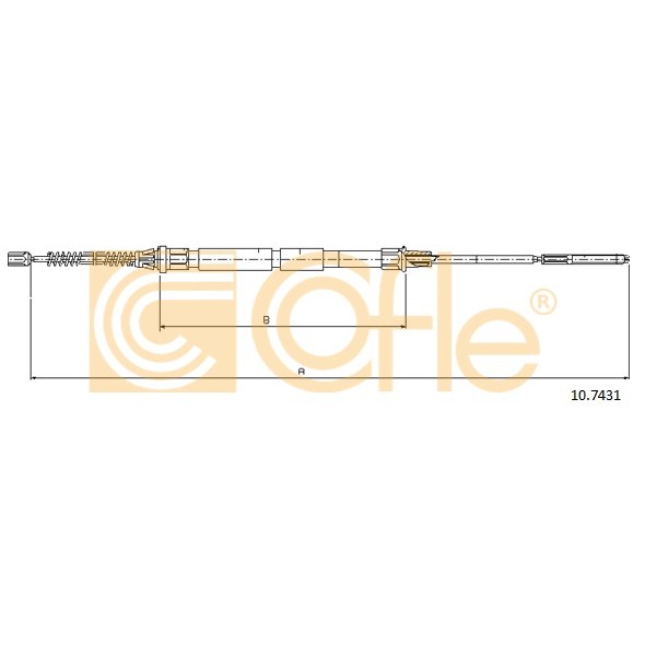 Слика на Сајла за рачна кочница COFLE 10.7431 за VW Caddy 2 Box (9K9A) 1.7 SDI - 57 коњи дизел