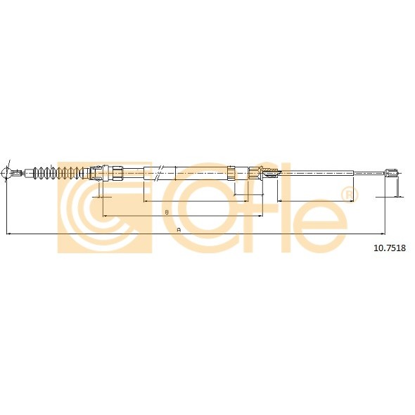 Слика на Сајла за рачна кочница COFLE 10.7518 за VW Vento 3 Sedan (1K2) 2.0 TFSI - 200 коњи бензин