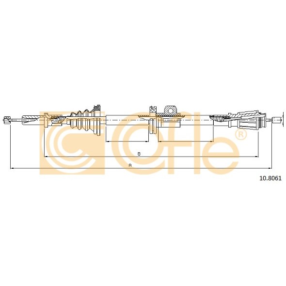 Слика на Сајла за рачна кочница COFLE 10.8061 за Volvo S70 Saloon (P80) 2.0 - 143 коњи бензин