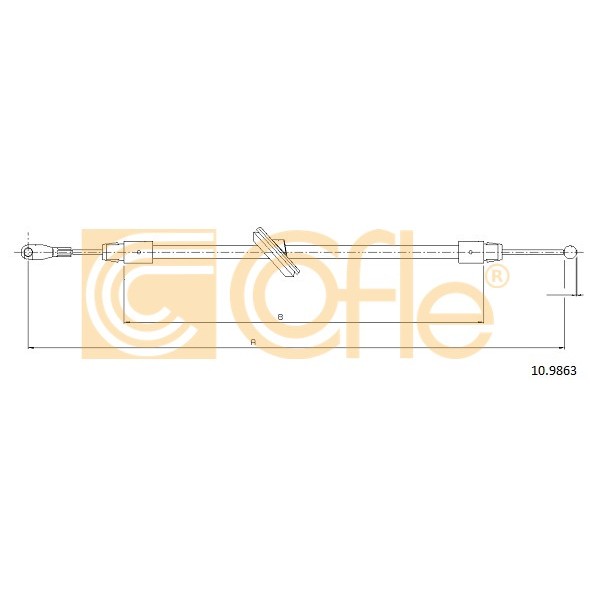 Слика на Сајла за рачна кочница COFLE 10.9863 за Mercedes Sprinter 4.6-t Box (906) 416 CDI (906.653, 906.655, 906.657) - 163 коњи дизел