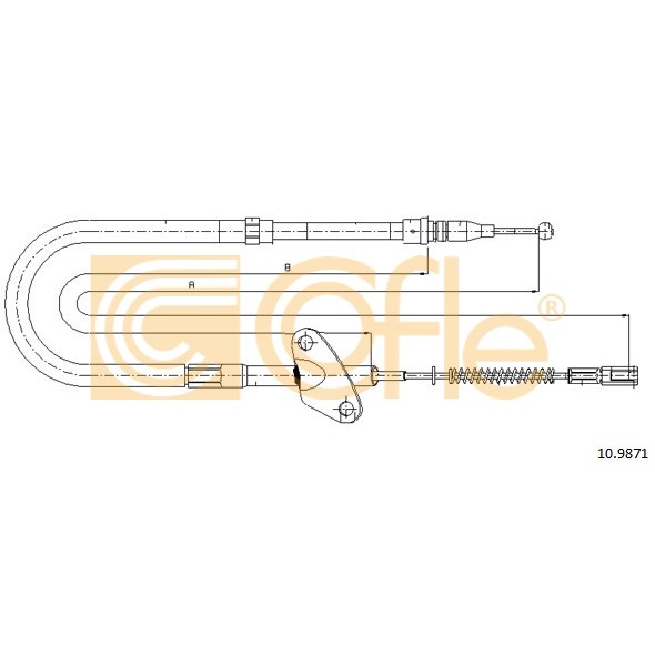 Слика на Сајла за рачна кочница COFLE 10.9871 за Mercedes T1 BOX (602) 308 D 2.3 - 82 коњи дизел