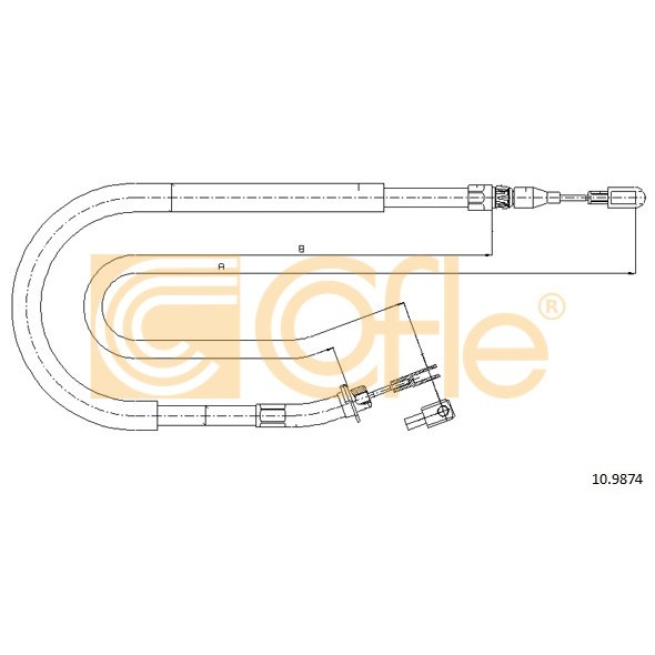 Слика на Сајла за рачна кочница COFLE 10.9874 за Mercedes Sprinter 2-t Platform (901,902) 214 - 143 коњи бензин