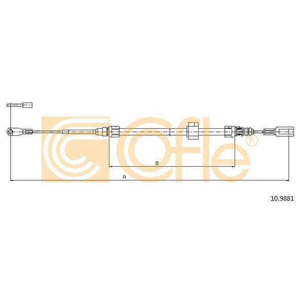 Слика на Сајла за рачна кочница COFLE 10.9881 за Mercedes Sprinter 2-t Platform (901,902) 214 - 143 коњи бензин