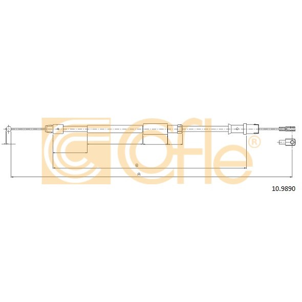 Слика на Сајла за рачна кочница COFLE 10.9890 за Mercedes Sprinter 3-t Box (906) 213 CDI (906.611, 906.613) - 129 коњи дизел