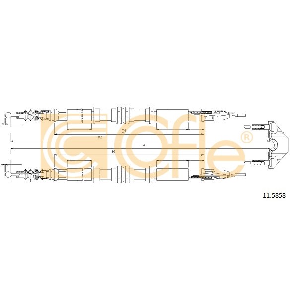 Слика на Сајла за рачна кочница COFLE 11.5858 за Opel Astra G Convertible 1.6 16V - 101 коњи бензин