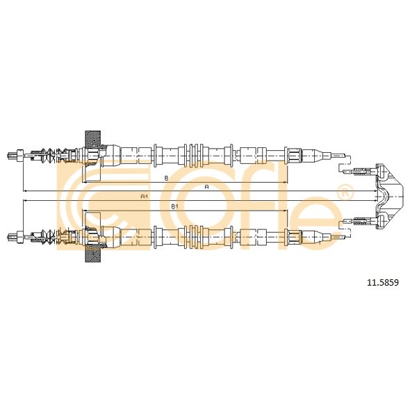 Слика на Сајла за рачна кочница COFLE 11.5859 за Opel Astra G Convertible 1.6 16V - 101 коњи бензин