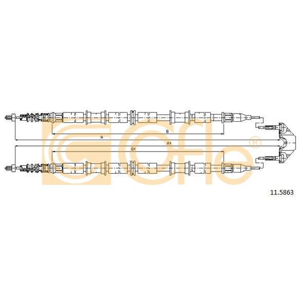 Слика на Сајла за рачна кочница COFLE 11.5863 за Opel Astra G Saloon 1.6 16V - 101 коњи бензин