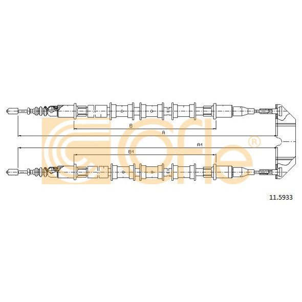 Слика на Сајла за рачна кочница COFLE 11.5933 за Opel Vectra B 1.8 i 16V - 116 коњи бензин