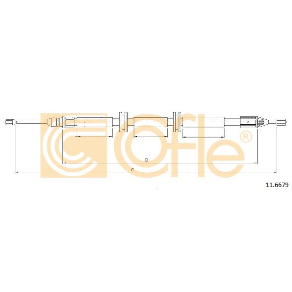 Слика на Сајла за рачна кочница COFLE 11.6679 за Renault Kangoo Rapid (FC0-1) 1.6 16V 4x4 (FC0L, FC0P, FC0S) - 95 коњи бензин