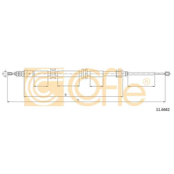 Слика на Сајла за рачна кочница COFLE 11.6682 за Renault Kangoo Be Bop (KW0-1) 1.5 dCi (KW0G) - 90 коњи дизел