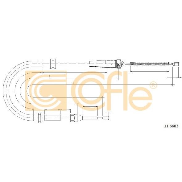 Слика на Сајла за рачна кочница COFLE 11.6683 за Renault Kangoo Be Bop (KW0-1) 1.6 (KW0D) - 106 коњи бензин