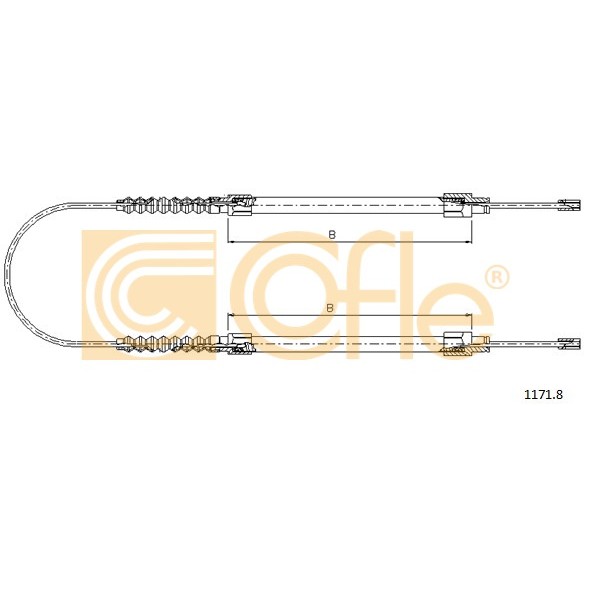 Слика на Сајла за рачна кочница COFLE 1171.8 за Fiat Ducato BOX 230L 2.5 TD - 109 коњи дизел