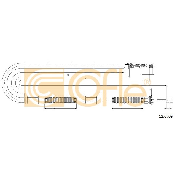 Слика на Сајла за рачна кочница COFLE 12.0709 за Fiat Doblo Cargo 223 1.9 D (223ZXB1A) - 63 коњи дизел