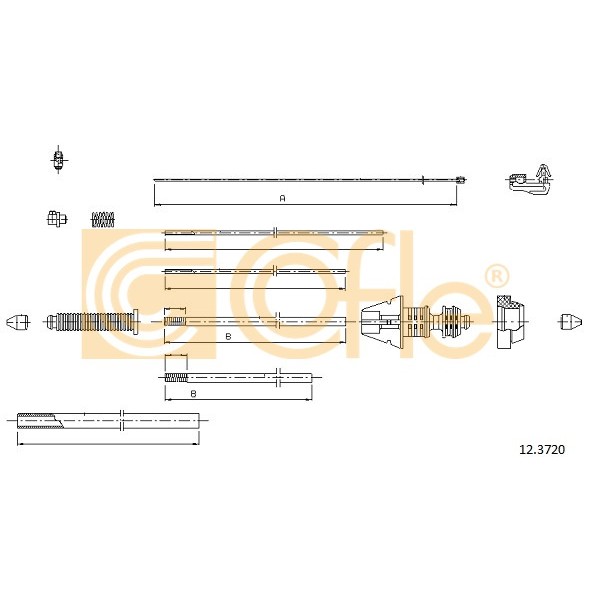 Слика на Сајла за рачна кочница COFLE 12.3720 за камион Iveco Daily 2 Bus Box 50 C 13 - 125 коњи дизел