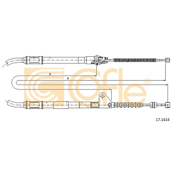 Слика на Сајла за рачна кочница COFLE 17.1414 за Toyota Avensis Liftback (T22) 1.6 VVT-i - 110 коњи бензин