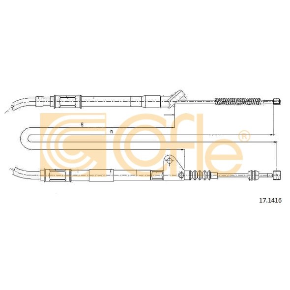 Слика на Сајла за рачна кочница COFLE 17.1416 за Toyota Avensis Liftback (T22) 1.6 VVT-i - 110 коњи бензин