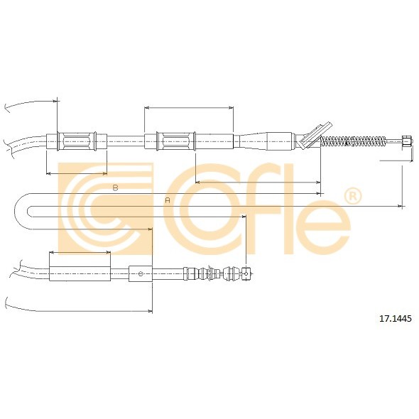 Слика на Сајла за рачна кочница COFLE 17.1445 за Toyota Corolla Liftback (E11) 1.6 (AE111_) - 110 коњи бензин