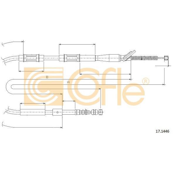 Слика на Сајла за рачна кочница COFLE 17.1446 за Toyota Corolla Liftback (E11) 1.6 (AE111_) - 110 коњи бензин