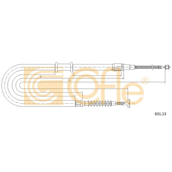 Слика на Сајла за рачна кочница COFLE 631.13 за Fiat Palio 178bx 1.2 Flex - 71 коњи Бензин/Етанол