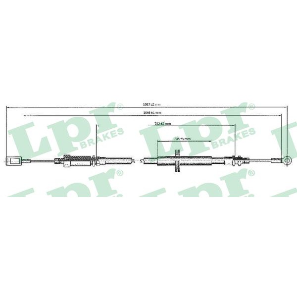 Слика на Сајла за рачна кочница LPR C0173B за Peugeot Boxer Box (230L) 2.5 D 4x4 - 86 коњи дизел