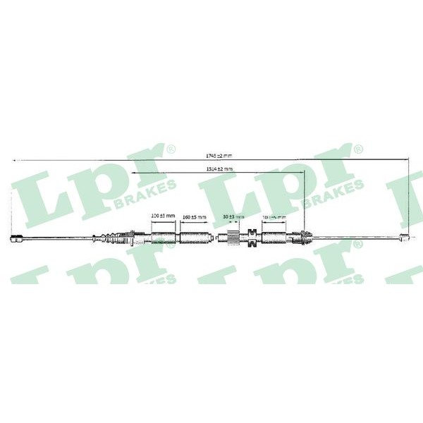 Слика на Сајла за рачна кочница LPR C0263B за Ford Mondeo 3 Estate (BWY) 2.0 16V DI / TDDi / TDCi - 90 коњи дизел