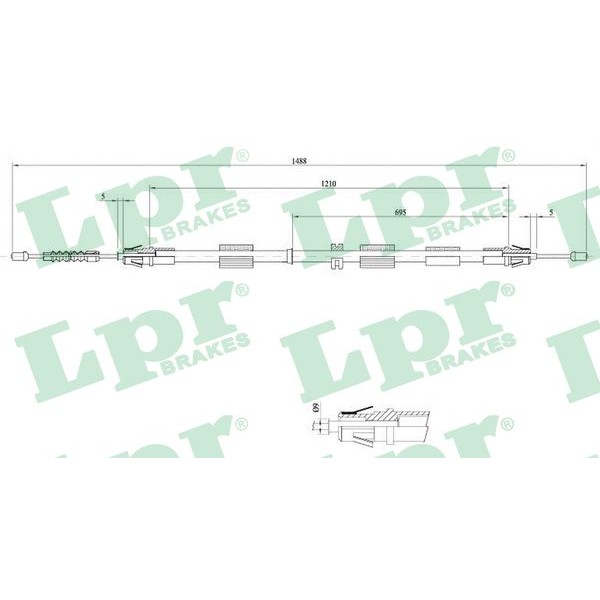 Слика на Сајла за рачна кочница LPR C0266B за Ford Mondeo 2 (BAP) 2.5 24V - 170 коњи бензин