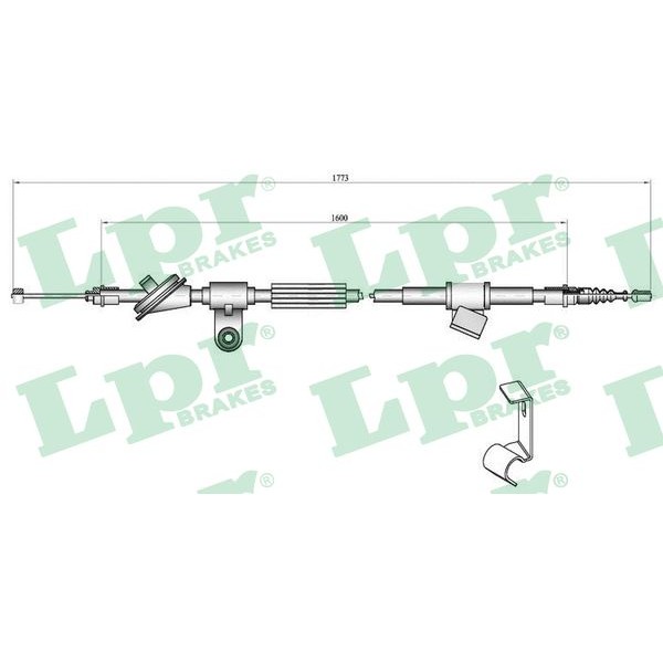 Слика на Сајла за рачна кочница LPR C0347B за Alfa Romeo 159 Sedan 2.0 JTDM - 136 коњи дизел