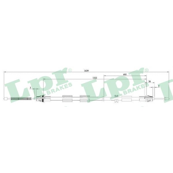 Слика на Сајла за рачна кочница LPR C0469B за Ford Mondeo 1 Clipper (BNP) 1.6 i 16V - 88 коњи бензин