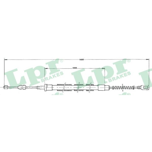 Слика на Сајла за рачна кочница LPR C0970B за VW Transporter T3 Box 1.7 D - 57 коњи дизел