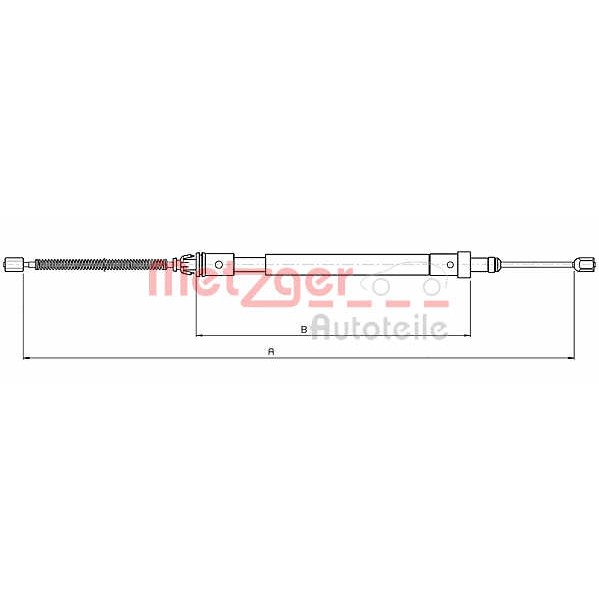 Слика на Сајла за рачна кочница METZGER COFLE 10.4575 за Citroen Xsara Break N2 1.8 i - 90 коњи бензин